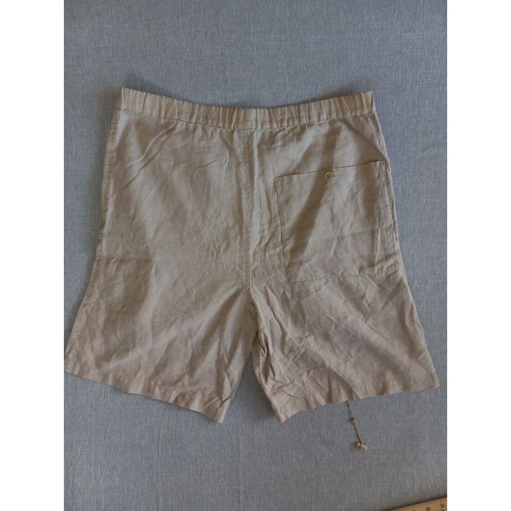 Elements By Arnold Zimberg Men Small Pure Linen Drawstrings Stretch Waist Short - Picture 8 of 10